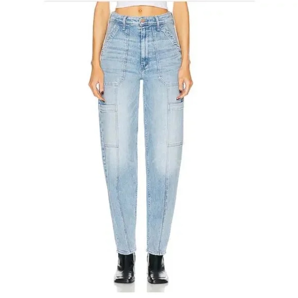 MOTHER The Private Double Pocket Skimp Cargo Jeans Light Wash Size 29